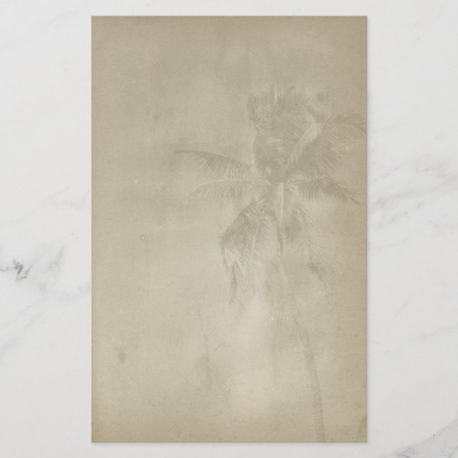 Retro Tropical Palm Tree Paper Stationery Briefpapier (Vorderseite)