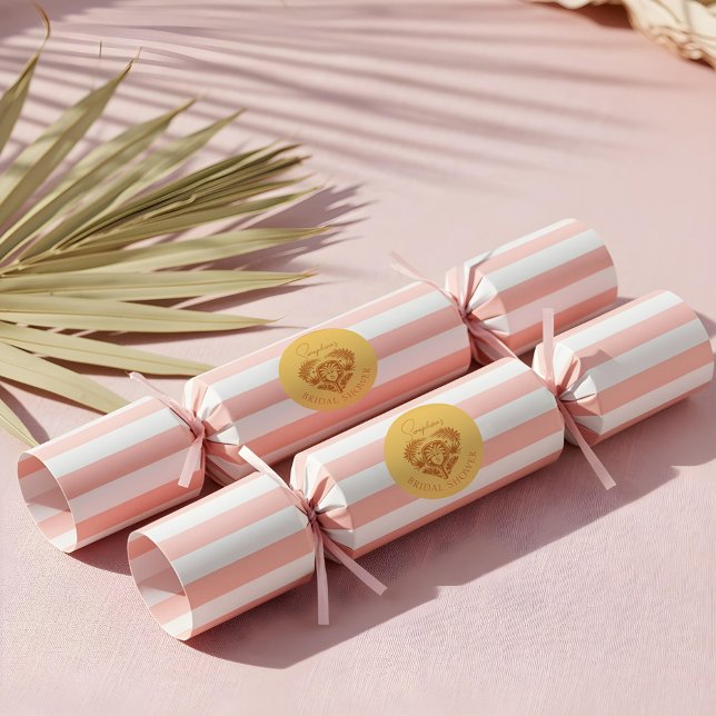 Retro Tropical Palm Tree Pickleball Brautparty Runder Aufkleber (Retro Tropical Palm Tree Pickleball Bridal Shower Classic Round Sticker)