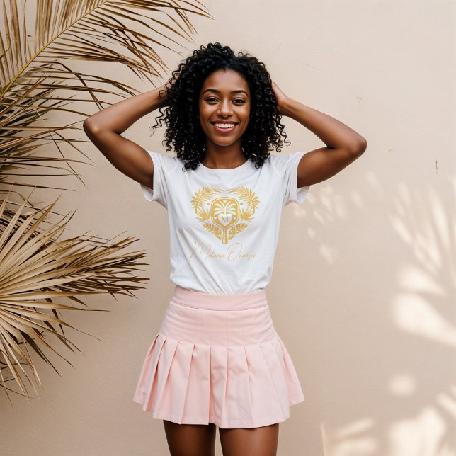 Retro Tropical Palm Tree Pickleball Brautparty Tri-Blend Shirt (Retro Tropical Palm Tree Pickleball Bridal Shower)