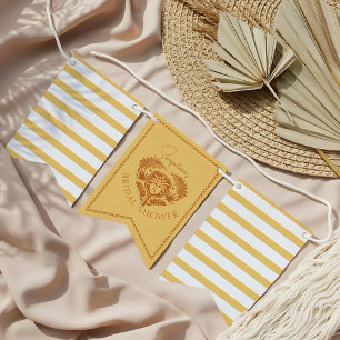 Retro Tropical Palm Tree Pickleball Brautparty Wimpelkette