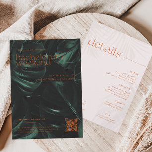 Retro Tropical Palms   Bachelorette Weekend Einladung