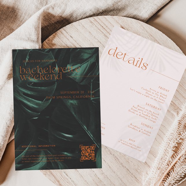 Retro Tropical Palms | Bachelorette Weekend Einladung (Von Creator hochgeladen)