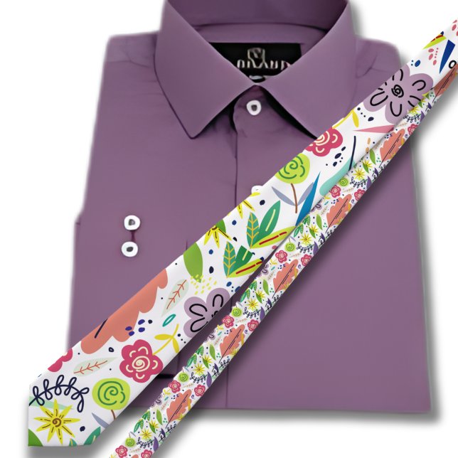 Retro Tropical Paradise Hawaiian Muster Krawatte (Von Creator hochgeladen)