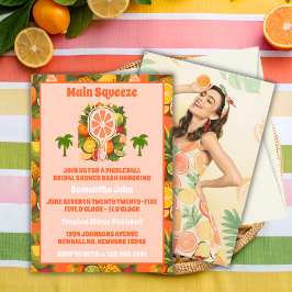 Retro Tropical Pickleball Brautparty Foto Einladung