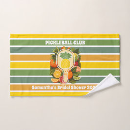 Retro Tropical Pickleball Brautparty Handtuch