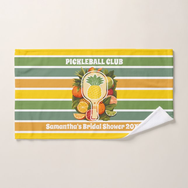 Retro Tropical Pickleball Brautparty Handtuch (Handtuch)