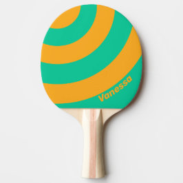 Retro Tropical Punch Circle Stripe with Name Tischtennis Schläger