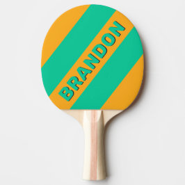 Retro Tropical Punch Fett Streifen mit Namen Tischtennis Schläger