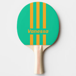 Retro Tropical Punch Pin Stripes with Name Tischtennis Schläger