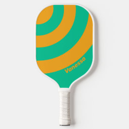 Retro Tropical Punch Three Circle Strip mit Name Pickleball Schläger