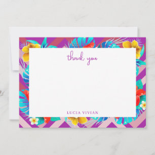 Retro Tropical Summer Fuchsia Brautparty Dankeskarte