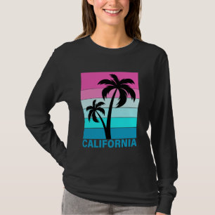Retro Tropical Sunset Beach Sommerferien CA Cal T-Shirt