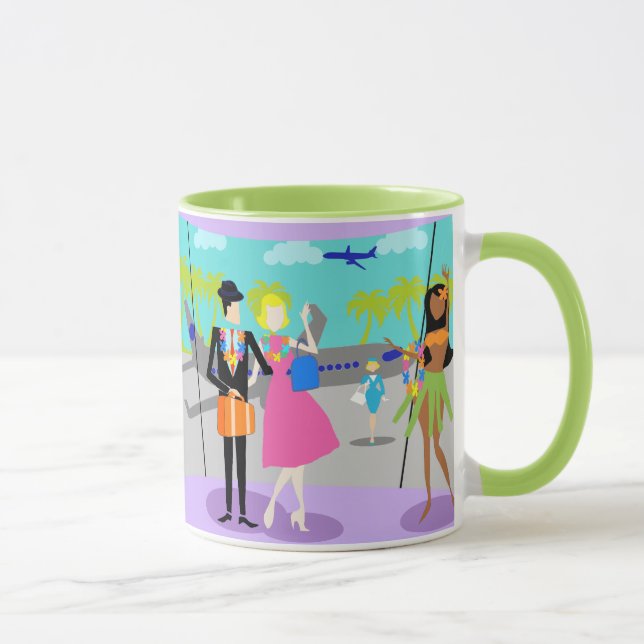 Retro Tropical Vacacation Tasse (Rechts)