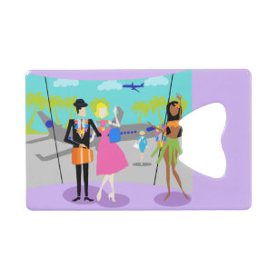 Retro Tropical Vacation Credit Card Flaschenöffner