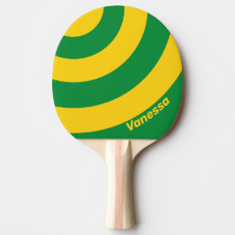 Retro Tropische Palme Drei Kreise Streifen mit Nam Tischtennis Schläger