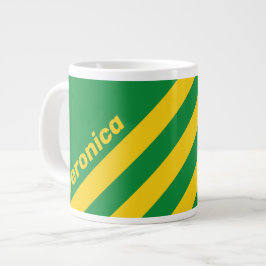 Retro Tropische Palme Drei Streifen mit Namen Jumbo-Tasse