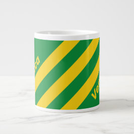 Retro Tropische Palme Drei Streifen mit Namen Jumbo-Tasse
