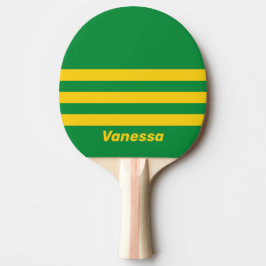 Retro Tropische Palme Dreierstreifen mit Namen Tischtennis Schläger