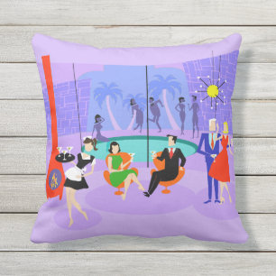 Retro Tropischer Cocktail Party Außenbereich Kiss Kissen