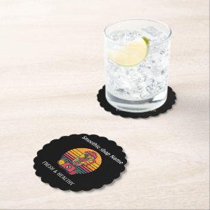 Retro-Tropischer Fruchtsmoothie-Shop Saftbar Untersetzer