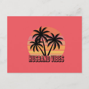 Retro-Tropischer-Sonnenuntergangs-Ehemann-Vibes Postkarte