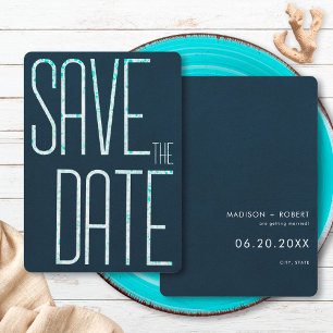Retro-Tropischer Strand Outdoor-Sommerhochzeit Save The Date