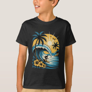 Retro Tropischer Surfer Vintage Sonnenuntergang We T-Shirt