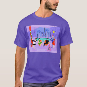 Retro tropischer WeihnachtsParty-T - Shirt