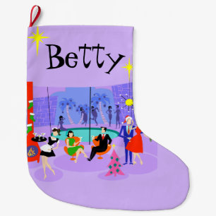 Retro Tropisches Weihnachtsfest Party Strumpf Großer Weihnachtsstrumpf