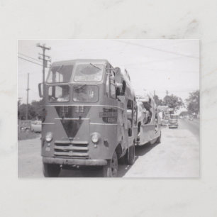 Retro Truck Kommerziell Semi Autoverlader Detroit  Feiertagspostkarte