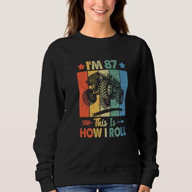 Retro Trucker Geburtstag So Roll 87. Geburtstag Sweatshirt (Vorderseite)