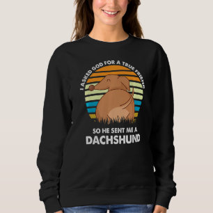 Retro True Friend Dackel Hunde Lover Dog Breed P Sweatshirt