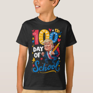 Retro Trump 45 47 100 Tage Schulsonniges T-Shirt
