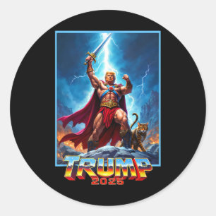 Retro Trump 45 47 Präsident Vereinte Staaten erobe Runder Aufkleber