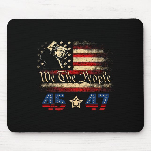 Retro Trump 45 47 Presidential Election Gewinner i Mousepad (Vorne)