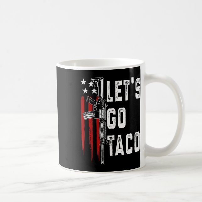Retro Trump bleibt immer hinter Taco Funn zurück Kaffeetasse (Rechts)