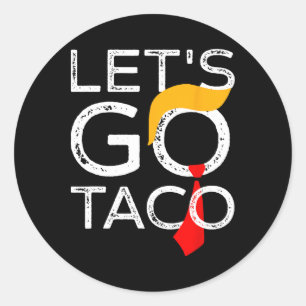 Retro Trump bleibt immer hinter Taco Funn zurück Runder Aufkleber