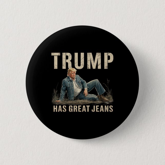 Retro Trump hat großartige Jeans Meme  Button (Vorderseite)