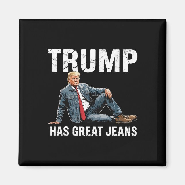 Retro Trump Hat Große Jeans Meme 1  Magnet (Vorne)