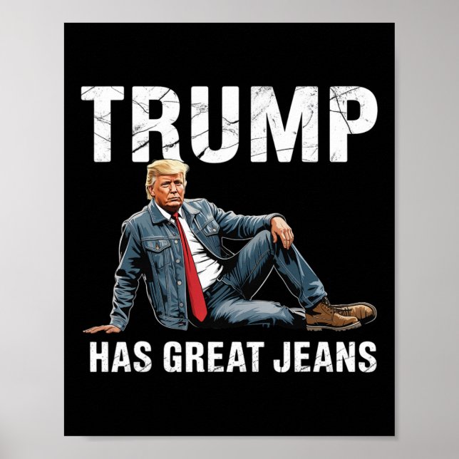 Retro Trump Hat Große Jeans Meme 1  Poster (Vorne)