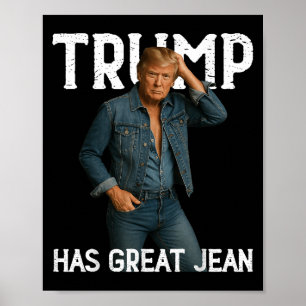 Retro Trump hat große Jeans Meme Poster