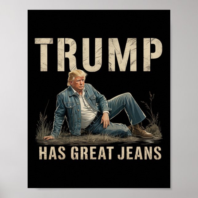 Retro Trump Hat Große Jeans Meme  Poster (Vorne)