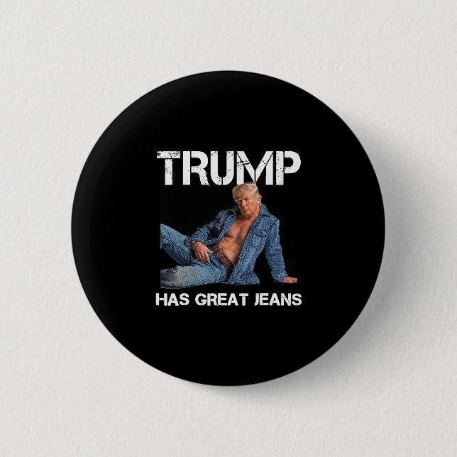 Retro Trump Hat Große Jeans Meme Vintage  Button (Vorderseite)