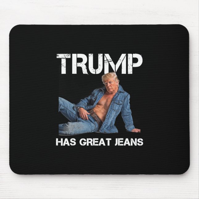 Retro Trump Hat Große Jeans Meme Vintage  Mousepad (Vorne)