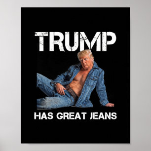 Retro Trump Hat Große Jeans Meme Vintage Poster