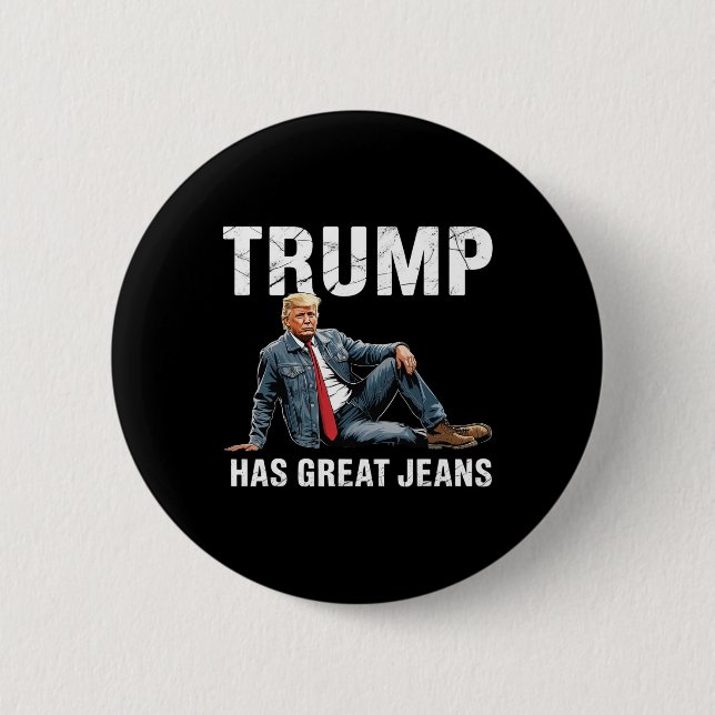 Retro Trump hat tolle Jeans Meme 1  Button (Vorderseite)