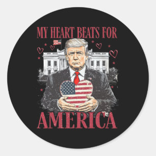 Retro Trump ist mein Valentine Trump im Weißen Hau Runder Aufkleber