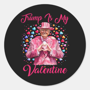 Retro Trump ist mein Valentinstag Trump Runder Aufkleber