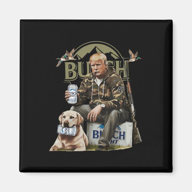 Retro Trump Jagd auf Hirsch Funny Beer Drink Bier Magnet (Vorne)