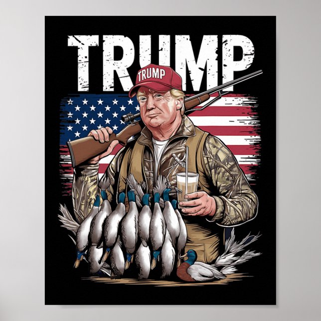 Retro Trump Jagd Duck Hallo Jagd Saison uns F Poster (Vorne)